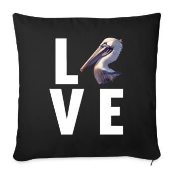 Pelicans Pelican - Sofa pillowcase 17,3'' x 17,3'' (45 x 45 cm) - black - Front
