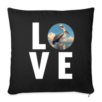 Pélicans Pélican - Housse de coussin décorative 45 x 45 cm - noir - Devant