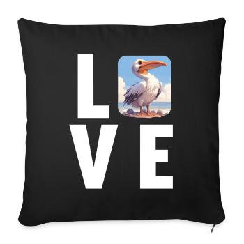 Pélicans Pélican - Housse de coussin décorative 45 x 45 cm - noir - Devant
