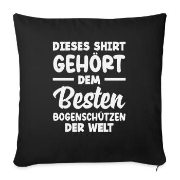 Bogenschießen Bogenschütze Geschenk - Sofakissenbezug 45 x 45 cm - Schwarz - Vorne