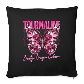 Birthstone Tourmaline October - Sofa pillowcase 17,3'' x 17,3'' (45 x 45 cm) - black - Front