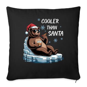 Père Noël drôle Noël avec dicton - Housse de coussin décorative 45 x 45 cm - noir - Devant
