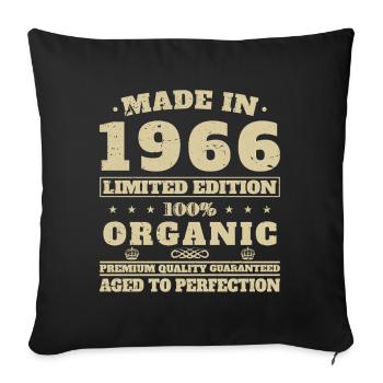 made in 1966 vintage gift Men Women - Sofa pillowcase 17,3'' x 17,3'' (45 x 45 cm) - black - Front