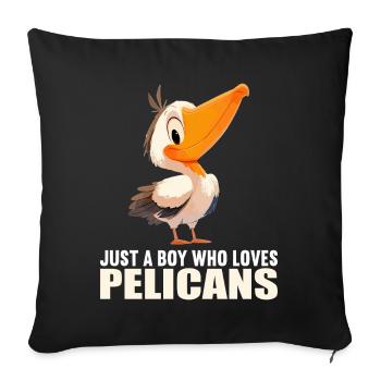 Pelicans Pelican - Sofa pillowcase 17,3'' x 17,3'' (45 x 45 cm) - black - Front