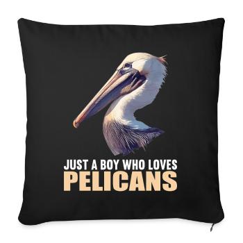 Pelicans Pelican - Sofa pillowcase 17,3'' x 17,3'' (45 x 45 cm) - black - Front