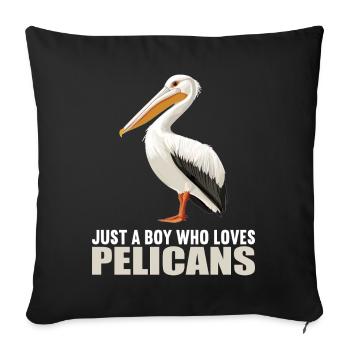 Pelicans Pelican - Sofa pillowcase 17,3'' x 17,3'' (45 x 45 cm) - black - Front