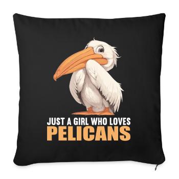 Pelicans Pelican - Sofa pillowcase 17,3'' x 17,3'' (45 x 45 cm) - black - Front