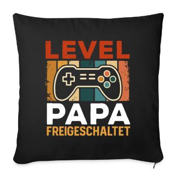 Soon Dad LEVEL DAD UNLOCKED FUNNY - Sofa pillowcase 17,3'' x 17,3'' (45 x 45 cm) - black - Front