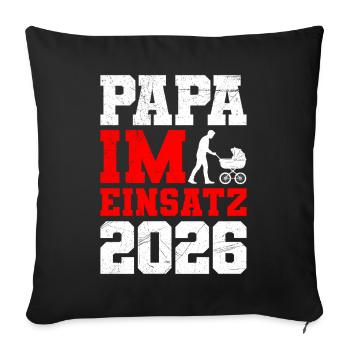 Paternité PAPA EN ACTION 2026 DRÔLE - Housse de coussin décorative 45 x 45 cm - noir - Devant