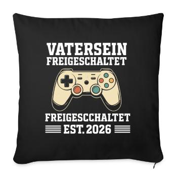 Soon Dad DAD UNLOCKED EST 2026 FUNNY - Sofa pillowcase 17,3'' x 17,3'' (45 x 45 cm) - black - Front