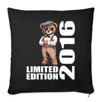 2016 Limited Edition Bär Geburtstag 2016 - Sofakissenbezug 45 x 45 cm - Schwarz - Vorne