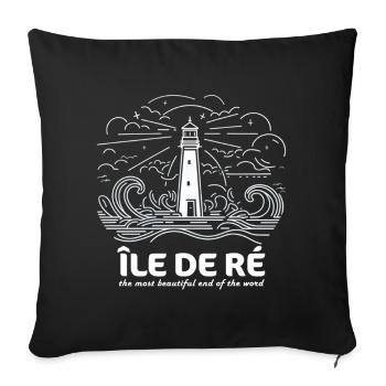 Île de Ré Le Plus Bel Endroit du Monde Charente - Housse de coussin décorative 45 x 45 cm - noir - Devant
