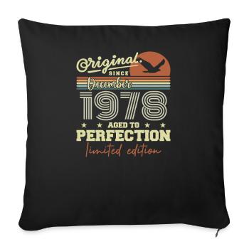 Anniversaire 47 ans | Originale Décembre 1978 - Housse de coussin décorative 45 x 45 cm - noir - Devant