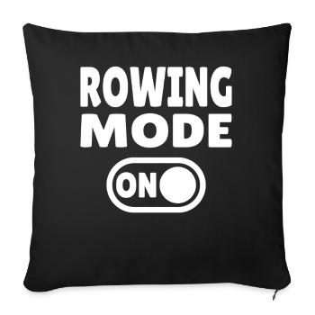 Rowing Mode ON - Rudern - Sofa pillowcase 17,3'' x 17,3'' (45 x 45 cm) - black - Front