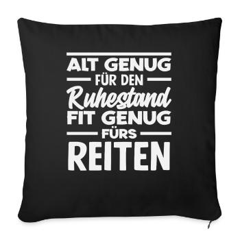 retraite retraite cheval fille équitation poney fans - Housse de coussin décorative 45 x 45 cm - noir - Devant