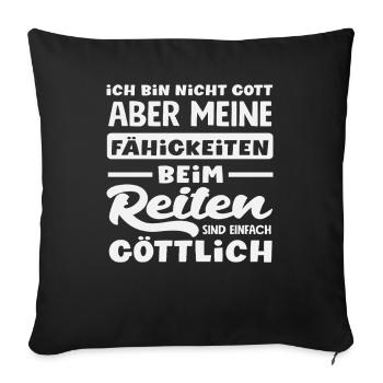Ne suis pas Dieu Horse Girl Riding Pony Fans - Housse de coussin décorative 45 x 45 cm - noir - Devant