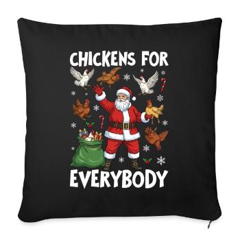 Chickens for Everybody - Sofa pillowcase 17,3'' x 17,3'' (45 x 45 cm) - black - Front