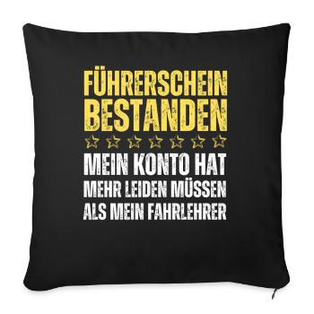 Permis de conduire réussi - Housse de coussin décorative 45 x 45 cm - noir - Devant