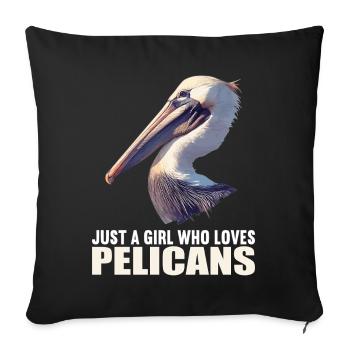 Pelicans Pelican - Sofa pillowcase 17,3'' x 17,3'' (45 x 45 cm) - black - Front