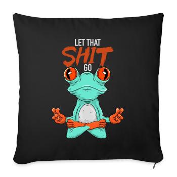 Méditation Yoga Grenouille - Housse de coussin décorative 45 x 45 cm - noir - Devant
