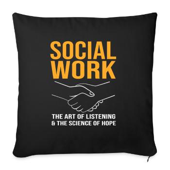 Travailleur social Pédagogue social Travailleur social - Housse de coussin décorative 45 x 45 cm - noir - Devant