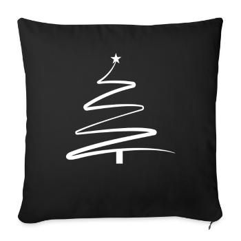 Christmas Tree Zigzag Sketch - Sofa pillowcase 17,3'' x 17,3'' (45 x 45 cm) - black - Front