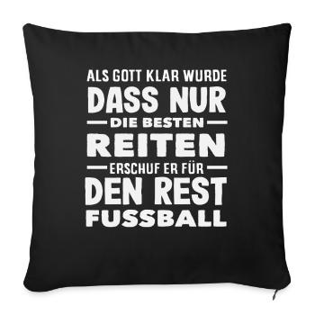 Besten Reiten Pferdemädchen Ponyfans Reiter - Sofakissenbezug 45 x 45 cm - Schwarz - Vorne