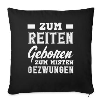 Born To Ride Horse Girls Fans de poneys Cavaliers - Housse de coussin décorative 45 x 45 cm - noir - Devant