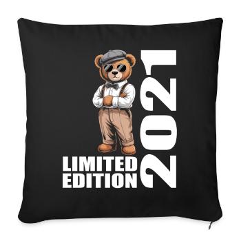 2021 Édition Limitée Ours Anniversaire 2021 - Housse de coussin décorative 45 x 45 cm - noir - Devant