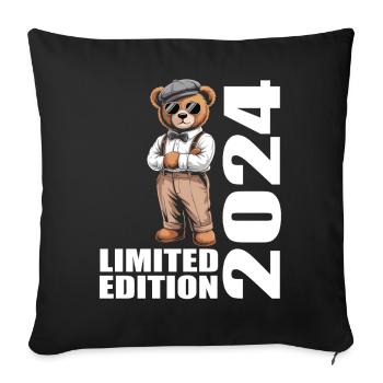 2024 Édition Limitée Ours Anniversaire 2024 - Housse de coussin décorative 45 x 45 cm - noir - Devant