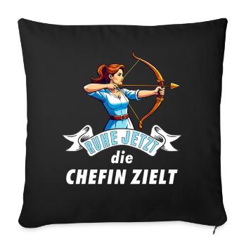 Le patron de l’archer vise - Housse de coussin décorative 45 x 45 cm - noir - Devant