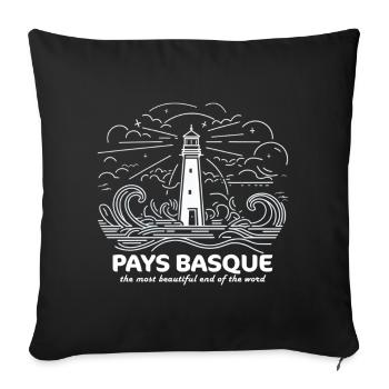 Basque Country Pride Bayonne Biarritz Beaches Ocean - Sofa pillowcase 17,3'' x 17,3'' (45 x 45 cm) - black - Front