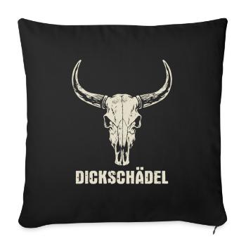 Bull's Head Skull with Horns - Thick Skull - Sofa pillowcase 17,3'' x 17,3'' (45 x 45 cm) - black - Front
