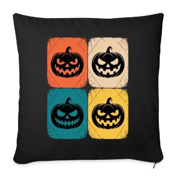 Retro Pumpkin Halloween Pop Art Style - Sofa pillowcase 17,3'' x 17,3'' (45 x 45 cm) - black - Front