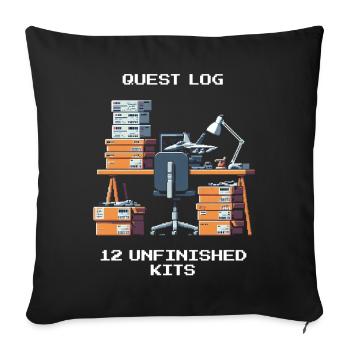 Questlog: 12 unfertige Kits | Modellbau - Sofakissenbezug 45 x 45 cm - Schwarz - Vorne