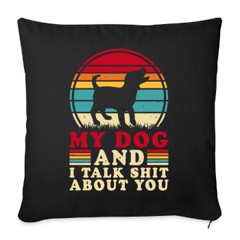 Chiens Amoureux des chiens Propriétaires de chiens - Housse de coussin décorative 45 x 45 cm - noir - Devant