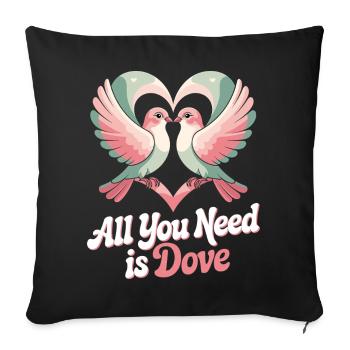 Pun Bird Dove Humor - Sofa pillowcase 17,3'' x 17,3'' (45 x 45 cm) - black - Front