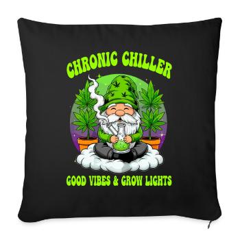 Cannabis Wichtel - Bong Gnom 420  - Sofakissenbezug 45 x 45 cm - Schwarz - Vorne