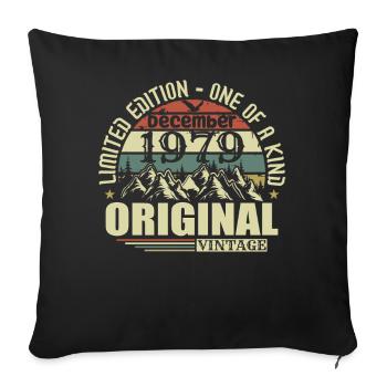 December 1979 December Anniversary December 1979 - Sofa pillowcase 17,3'' x 17,3'' (45 x 45 cm) - black - Front