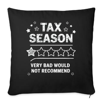 Saison des impôts - Conception de la note 1 étoile - Housse de coussin décorative 45 x 45 cm - noir - Devant