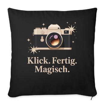 Click Done Amateurs d’appareils photo rétro magiques - Housse de coussin décorative 45 x 45 cm - noir - Devant