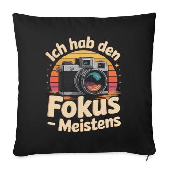 I have the focus on mostly retro camera - Sofa pillowcase 17,3'' x 17,3'' (45 x 45 cm) - black - Front