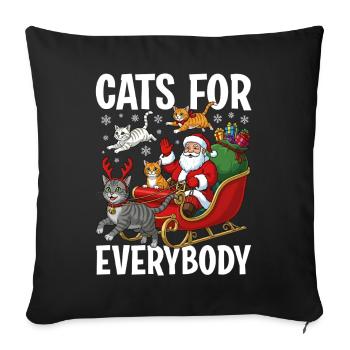 Des chats pour tout le monde - Housse de coussin décorative 45 x 45 cm - noir - Devant
