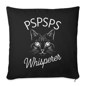 Cat Whisperer PSPSPS - Sofa pillowcase 17,3'' x 17,3'' (45 x 45 cm) - black - Front