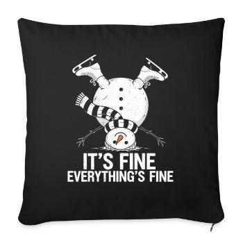 Upside-Down Snowman Saying - Sofa pillowcase 17,3'' x 17,3'' (45 x 45 cm) - black - Front