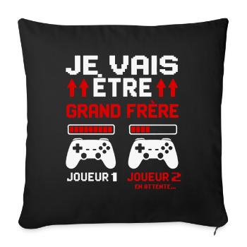 I'm going to be a big brother Future big brother gamer - Sofa pillowcase 17,3'' x 17,3'' (45 x 45 cm) - black - Front