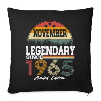 Des légendes sont nées en novembre 1965 - Housse de coussin décorative 45 x 45 cm - noir - Devant