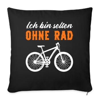 Rarement sans vélo – dictons amusants sur le vélo - Housse de coussin décorative 45 x 45 cm - noir - Devant