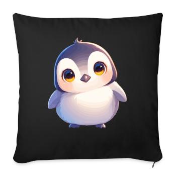 Pinguine Pinguin - Sofakissenbezug 45 x 45 cm - Schwarz - Vorne