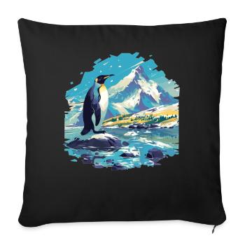 Pinguine Pinguin - Sofakissenbezug 45 x 45 cm - Schwarz - Vorne